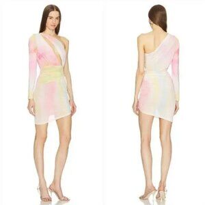 Michael Costello x REVOLVE Sedona Cut Out in Watercolor Print Mini Dress Medium